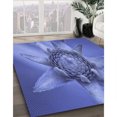 thumbnail image 3 of Ahgly Company Tapis d'Intérieur Lavable en Machine Carré Transitionnel Bleu Ciel, 5 Pieds Carré, 3 of 7