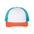 thumbnail image 1 of Richardson Low Pro Trucker Cap, M-L, White-Blue Hawaiin-Pale Orange, 1 of 1
