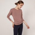 thumbnail image 4 of Long Sleeve Workout Shirts for Women Open Back Yoga Tops Athletic Clothes, 4 of 6