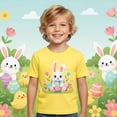 thumbnail image 2 of MIASHUI T-Shirts Graphiques de Pâques pour Garçons Manches Courtes Décontractées Douces Hauts Colorés pour Enfants Jaune, 10-11 Ans, 2 of 4
