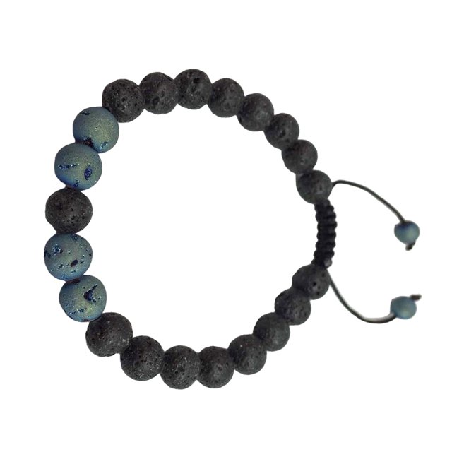 Bracelets Assortis à la Mode Bracelet Diffuseur de Roches Noires Mates Perles de Prière Accessoires pour Femmes Cadeaux pour Hommes Orchidée