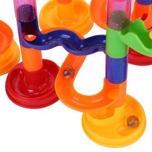 Fdit DIY Construction Marble Race Run Maze Balls Track Building Blocks Baby Kid Gift Educational Toy, Marble maze toy,Track building blocks toy