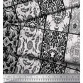 thumbnail image 3 of Soimoi Modal Satin Fabric Check & Damask Patchwork Decor Fabric Printed Yard 42 Inch Wide, 3 of 3