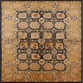 thumbnail image 1 of Ahgly Company Indoor Square Mid-Century Modern Red Brown Oriental Area Rugs, 5' Square, 1 of 6