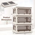 thumbnail image 3 of Gymax Ensemble de 3 Bacs de Rangement Empilables avec Couvercles 24 Gallons Boîte de Rangement Pliable en Plastique, 3 of 10