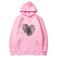 thumbnail image 5 of Penkiiy Chandails à Capuchon et Chandails pour Femmes, Mode Décontractée, Saint-Valentin, Imprimés, Manches Longues, 3TG, Rose, 5 of 5