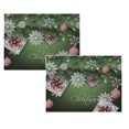 thumbnail image 1 of Oleegame 2PC Placemat Christmas Table Placemats Christmas Rustic Vintage Washable Table Mats, 1 of 4