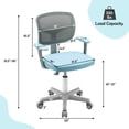 thumbnail image 3 of Gymax Chaise de Bureau pour Enfants à Hauteur Réglable Chaise d'Étude pour Enfants avec Roulettes Universelles Automatiques Bleu, 3 of 7