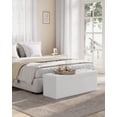 thumbnail image 3 of SONGMICS 43 Inches Folding Storage Ottoman Bench, Storage Chest, Footrest, Padded Seat, Cloud White ULSF702, 3 of 5