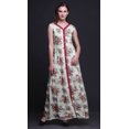 thumbnail image 2 of Bimba Robe Longue Florale pour Femme, Fête, Col en V, Fente avant, Sans Manches, Maxi, Très Petit, 2 of 5