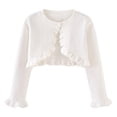 thumbnail image 1 of SROBPTY Cardigans d'Automne pour Filles, Cardigan Tricoté Uni à Col Rond à Manches Longues pour Enfants, Veste en Laine Décontractée Blanche 5 Ans, 1 of 4