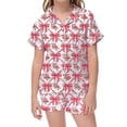 thumbnail image 1 of Satin Pajama Set for Girls Comfortable Two Piece Loungewear with Classic Button Down Design and Soft Short Sleeves, 1 of 3