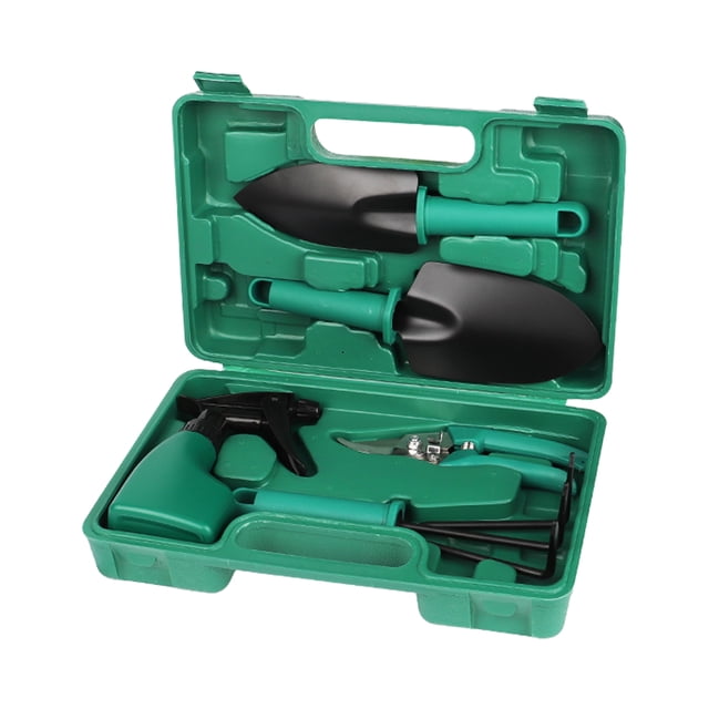 TFixol Ergonomic 5-Piece Garden Tool Set with Anti-Slip Handles, Rust-Proof Iron Shovels, and Portable Storage Case for Efficient Planting and Weeding