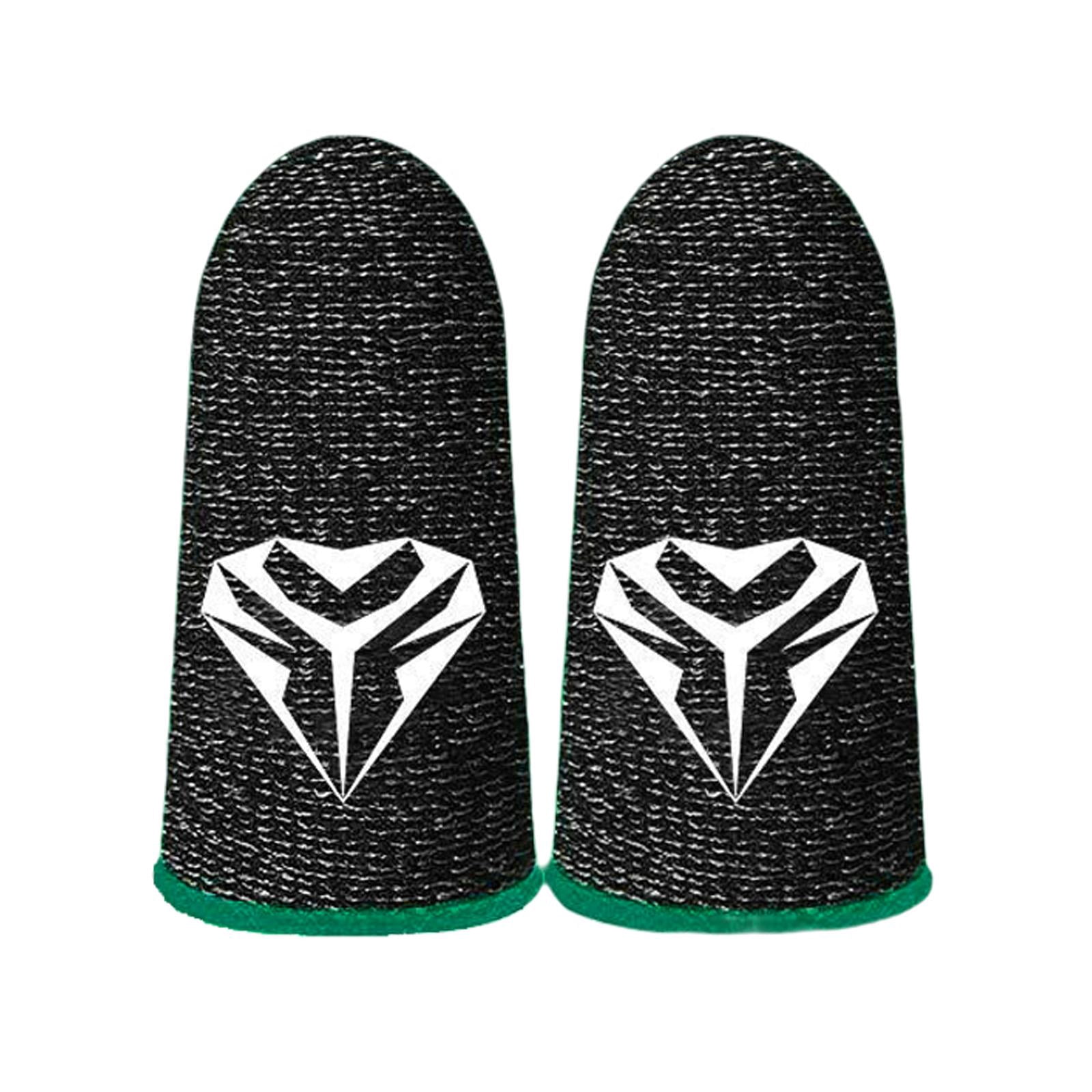 2 Pieces Finger Sleeves Gaming Mobile Game Controllers Finger Thumb Sleeves Set, Anti-Sweat Breathable Touchscreen Finger Sleeve - Green