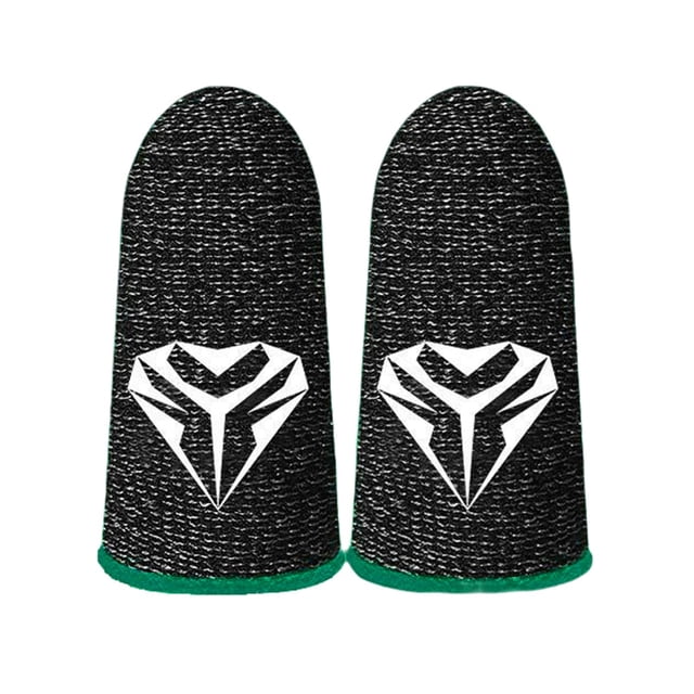 2 Pieces Finger Sleeves Gaming Mobile Game Controllers Finger Thumb Sleeves Set, Anti-Sweat Breathable Touchscreen Finger Sleeve - Green