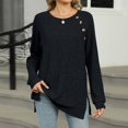 thumbnail image 2 of yoeyez Tunique en Tricot pour Femmes, Chandails à Manches Torsadées Patchwork, Col Ras du Cou Raglan, Chemises à Manches Longues, Hauts Mode Automne 2024, Noir, M, 2 of 7