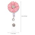 thumbnail image 3 of 2Pcs Flower Rhinestone Badge Clip Retractable Badge Holder ID Name Badge Holders, 3 of 8
