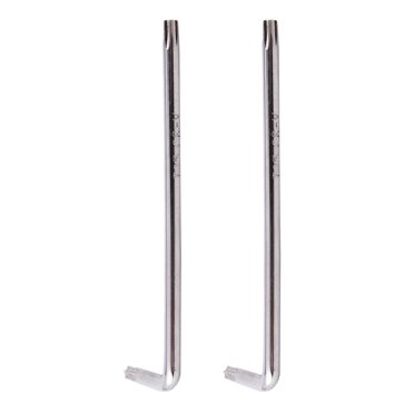 2X Long Arm Tamper Proof Torx Star Key Wrench Silver, T25 100mm