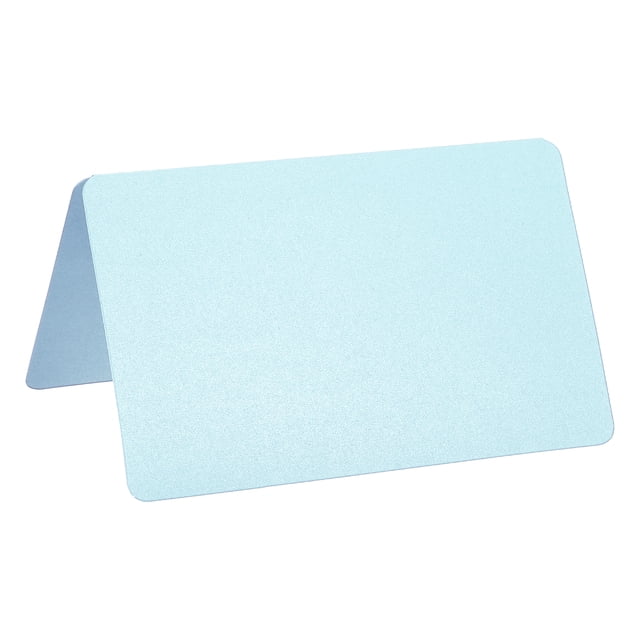 Unique Bargains Blank Greeting Cards,50pack Favor Decor Foldable Card ,Blue Pearlescent Paper