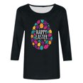 thumbnail image 4 of EGNMCR Easter Chemise Imprimée T-Shirts Graphiques pour Femmes Mode Décontractée de Noël Imprimé Col Rond Blouse Imprimée Manches 3/4 T-Shirt Blouses T-Shirt pour Femmes, 4 of 4