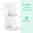 thumbnail image 3 of Costway Kids Rotating Bookshelf 2 Tier Freestanding 360° Revolving Display Storage Rack White, 3 of 10