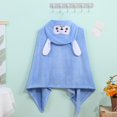 thumbnail image 2 of 2025 Boys Girls Hooded Bathrobe Flannel Robe Soft Printed Trendy Bathrobe 7-14 Years Blue, 2 of 4
