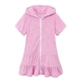 thumbnail image 2 of LSLJS Girls Swim Cover Up Kids Swimsuit Coverup Kids Zip-Up Beach Pool Bathing Suit Robe with Pockets, 2 of 8