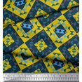 thumbnail image 3 of Soimoi Yellow Cotton Poplin Fabric Check & Geometric Print Fabric by Yard 56 Inch Wide, 3 of 5