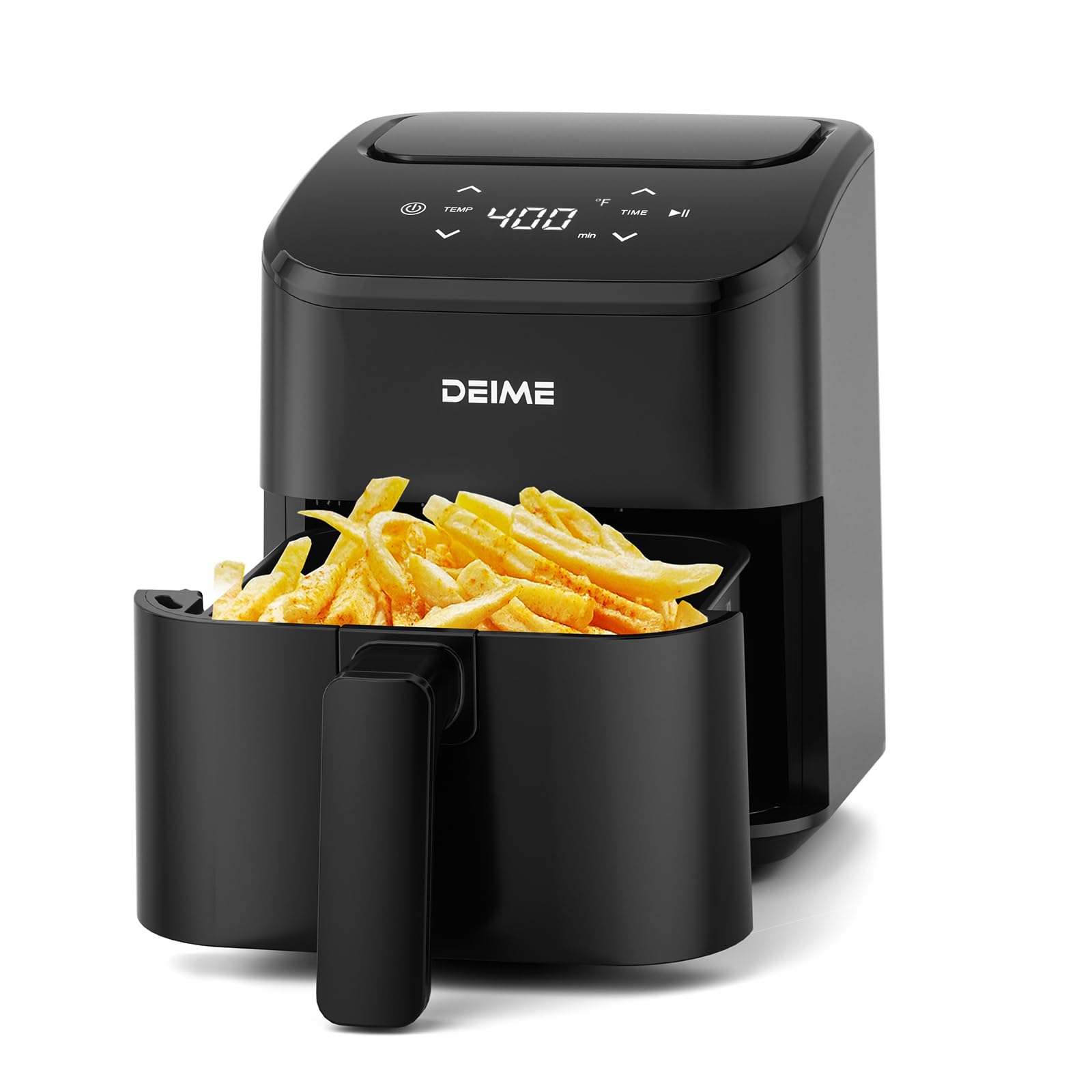 DEIME Air Fryer, Small Digital 3 Qt Airfryer Space Saving Compact, Bake, Reheat, Roasts for Quick Easy Meals, Mini Compact & Quiet, Nonstick & Dishwasher Safe Basket (Bl