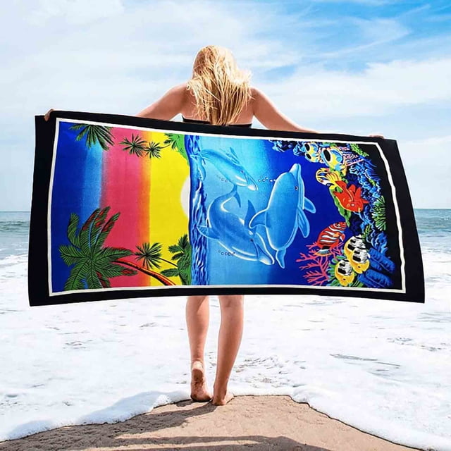 TopLLC Beach Towel Microfiber Beach Towel Super Lightweight Colorful Bath Towel Sandproof Beach Blanket Multi-Purpose Towel For Travel Swimming Pool 28x55 Inch