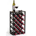 thumbnail image 1 of Mango Steam 23 Bottle Black Wine Rack with Glass Top Shelf, Free Standing for Home, Kitchen and Bar, 1 of 8