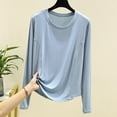 thumbnail image 2 of Haut de Pyjama en Modal pour Femmes 2025 Été T-Shirts à Col Rond Chandails à Manches Longues Coupe Décontractée Vêtement de Nuit Confort Tenue d'Intérieur Ultra Doux Chemise de Nuit Texturée, 2 of 4