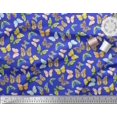 thumbnail image 2 of Soimoi Blue Cotton Duck Fabric Colorful Butterfly Printed Fabric 1 Yard 42 Inch Wide, 2 of 5