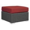 thumbnail image 1 of Modway Sojourn Aluminum and Rattan Patio Ottoman in Canvas/Red, 1 of 3