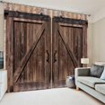 thumbnail image 1 of Rideau Semi-Occultant, Style Porte en Bois, Rideau Imprimé, Fabriqué avec Soin, 1 of 7
