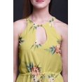 thumbnail image 2 of Bimba Floral Ladies Crew Neck Waist String Print Maxi Dress with Side Slits Summer Wear-X-Small, 2 of 6