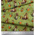 thumbnail image 2 of Soimoi Polyester Crepe Fabric Musical Instruments,Monkey & Rat Cartoon Print Fabric by The Yard 52 Inch Wide, 2 of 3