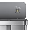 thumbnail image 4 of simplehuman 58 Liter / 15.3 Gallon Rectangular Dual Compartment Recycling Step, Brushed Stainless Steel with Soft-Close Plastic Lid Kitchen Trash Can, 4 of 6