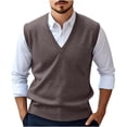 thumbnail image 1 of Styesk Mens Sweater Men's Wool Casual Solid Color-Neck Sleeveless Sweater Pullover, 1 of 7
