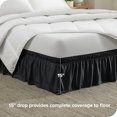 thumbnail image 2 of Bare Home Adjustable Wrap Around Bed Skirt - 15 Inch Drop - Easy Fit - Ruffle Pleats - Queen, Black, 2 of 6
