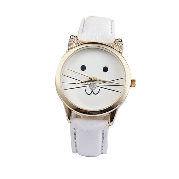 QualitChoice Fashion Shinning Rhinestone Clear Dial Plate Women Girl Watch Bracelet Casual Bracelet Casual Strap Watches Wristwatch white 1Set