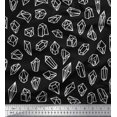 thumbnail image 1 of Soimoi Black Cotton Poplin Fabric Crystal Stone Geometric Decor Fabric Printed BTY 42 Inch Wide, 1 of 3