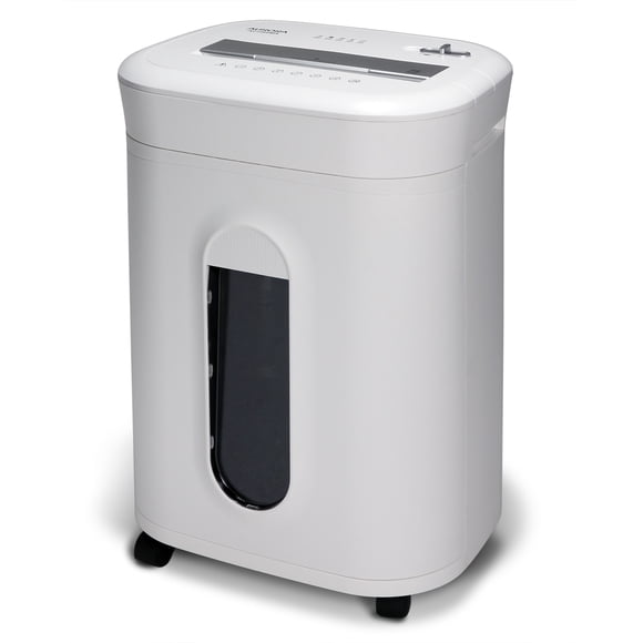 Aurora AU1060MA Déchiqueteuse de Papier et de Cartes de Crédit Microcoupe de Haute Sécurité à 10 Feuilles de Qualité Professionnelle/ 60 Minutes/niveau de Sécurité P-5, Blanc, AU1060MA Microcoupe de Haute Sécurité à 10 Feuilles