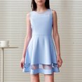 thumbnail image 1 of Robe Petite Fille Sans Manches Robes de Printemps pour Filles Robe Trapèze en Maille pour Filles Robe de Mariage, 1 of 8