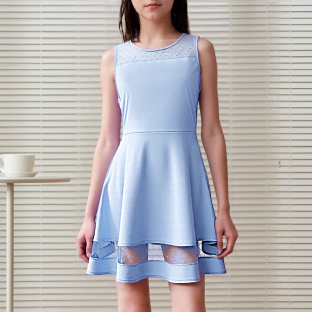 Robe Petite Fille Sans Manches Robes de Printemps pour Filles Robe Trapèze en Maille pour Filles Robe de Mariage