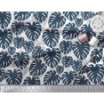 thumbnail image 2 of Soimoi White polyester Crepe Fabric Monstera Leaves Decor Fabric Printed Yard 52 Inch Wide, 2 of 3