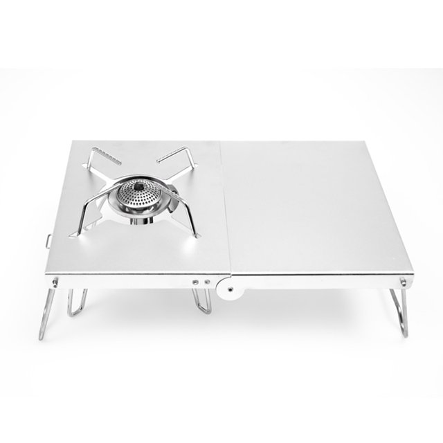 Support de Poêle de Camping Pliant Coupe-Vent pour l'Extérieur, Station de Cuisson, Table pour Camping, Randonnée, Backpacking, Pique-Nique