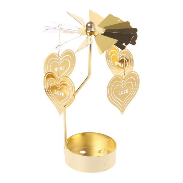 HLONK Rotating Spinning Carousel Tea Light Candle Holder Home Dinner Wedding Bar Party