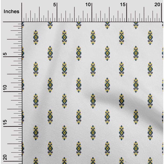 oneOone Georgette Viscose Tissu Ethnique Imprimé Ikat 1 Yard 42 Inch Wide