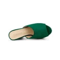 thumbnail image 4 of BLISSFUL STEP Women's Shoes Chunky Platform Open Toe Slides Block Heel Sandals Green 10, 4 of 8